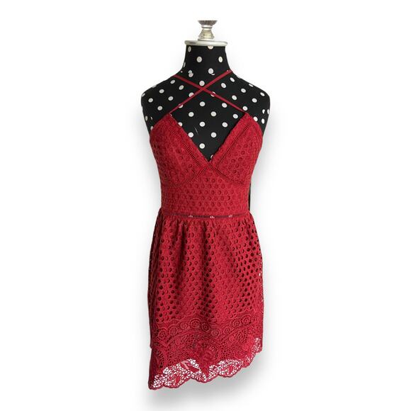 Abercrombie & Fitch Dresses & Skirts - Abercrombie & Fitch Womens Dress Sz S Rust Lace Mini Slip Dress NEW